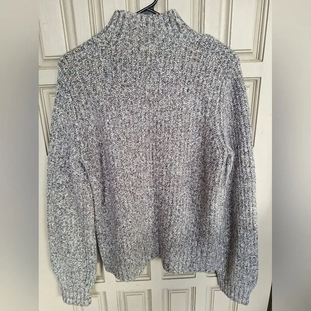 Classic Mocha Brown Cozy Knit Sweater SzL High Neck Long Sleeves SOFT Knit